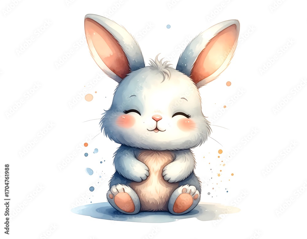 Obraz premium Cute cartoon rabbit sitting