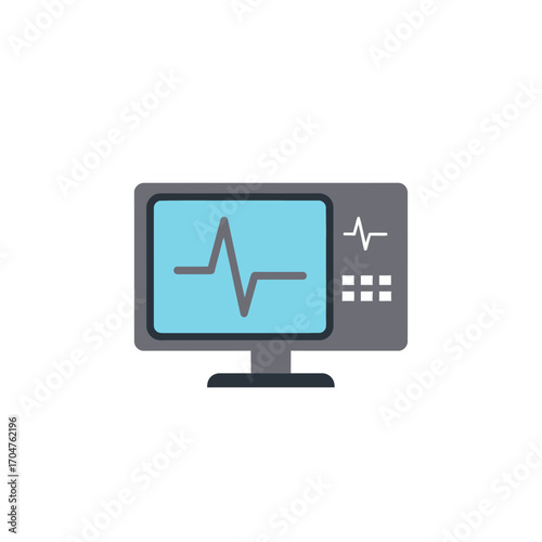 Medical Monitor Displaying Heart Rate Vital Signs.