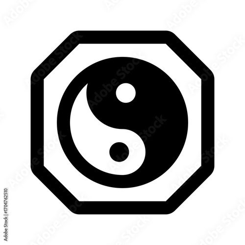 yin yang line icon