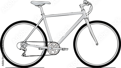 Vector Illustration of a Modern Bicycle on a White Background Transportation Concept