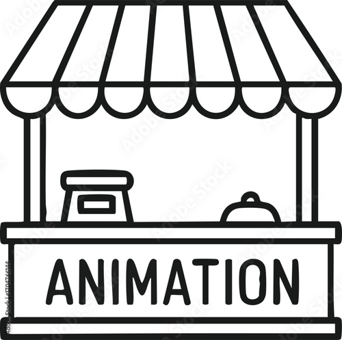 Animated Stall Icon Cartoon Animation Shop for Creative Video Productions