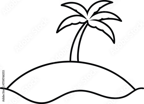 vector illustration of a tropical island