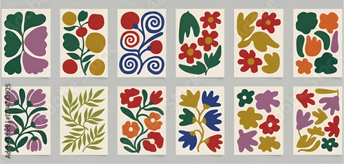 Playful collection of cute dachshund dogs celebrating the Christmas holiday season, posing cheerfully around a festive tree with gifts and party hats