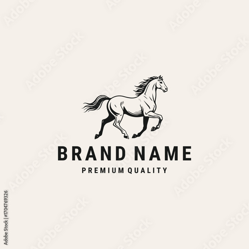 Horse logo vector hipster vintage template design