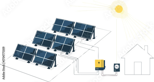 Solar Panel Array Powering a Home Clean Energy Solution