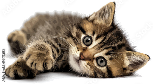 Cute kitten lying down