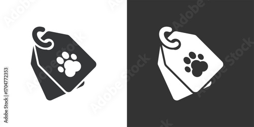 Pet label icon. Solid glyph series icon