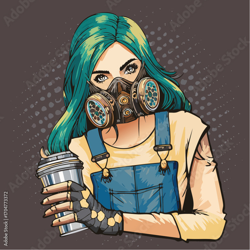 neon graffiti artist teen creative rebellion vector illustration for street art branding
