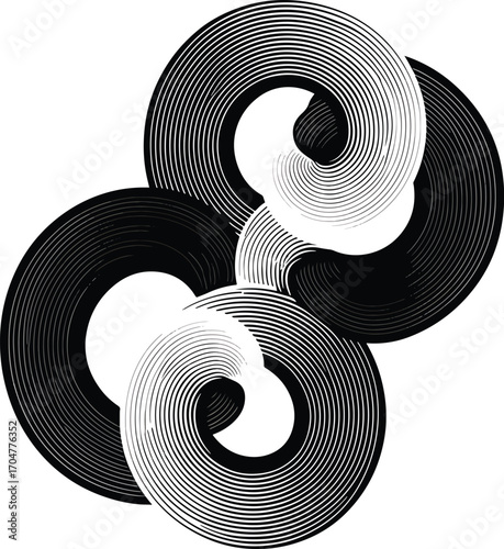 Modern abstract vector graphic featuring flowing lines and geometric elements, perfect for creative design, web, or print media.