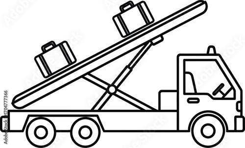Luggage cart with suitcases ready for airport transport