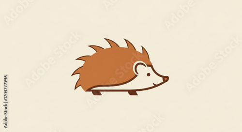 A charming hedgehog illustration on a light beige background, showcasing simplicity and a touch of natures cuteness