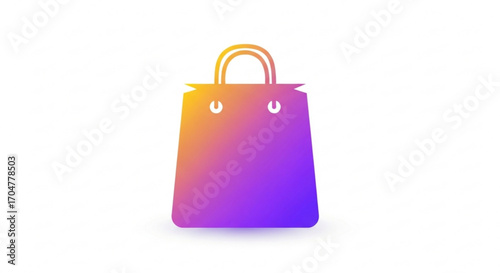 Gradient shopping bag, a symbol of retail, commerce, and consumerism in modern society