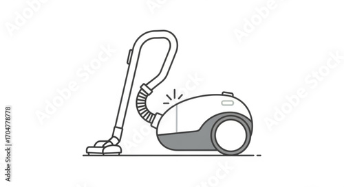 Illustration of a vacuum cleaner, a common household appliance for cleaning floors and surfaces