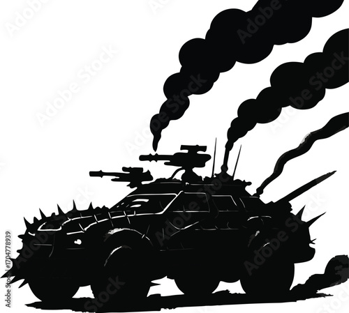 Post-Apocalyptic Armoured Vehicle Silhouette