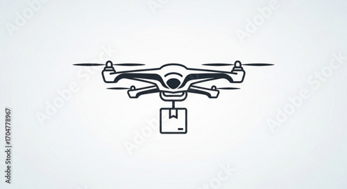 Illustration of a delivery drone, symbolizing modern logistics and unmanned aerial vehicle technology