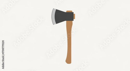Illustration of a wood chopping axe with a wooden handle