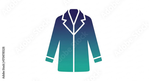 Gradient style overcoat icon protection from cold and bad weather vector illustration