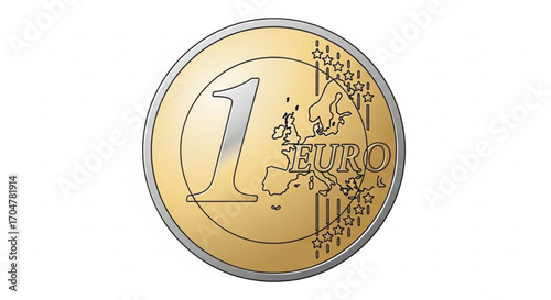 Closeup of a one euro coin, showcasing european currency and financial symbol