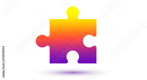Gradient colored jigsaw puzzle piece, symbolizing problemsolving and strategic thinking