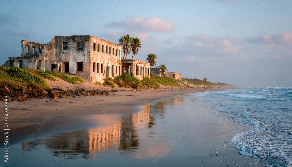 Fototapeta premium Beachside Home at Dusk