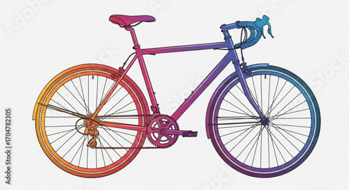 A colorful bicycle with a, perfect for any cycling or transportationthemed design project