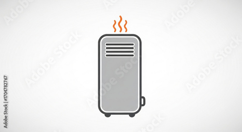 Portable space heater with rising heat waves, indicating warmth and comfort