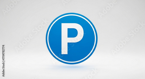 A blue parking sign with a white p in a circle for parking area