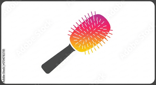 Colorful hairbrush beauty and personal care concept hair styling tool for salon or home use