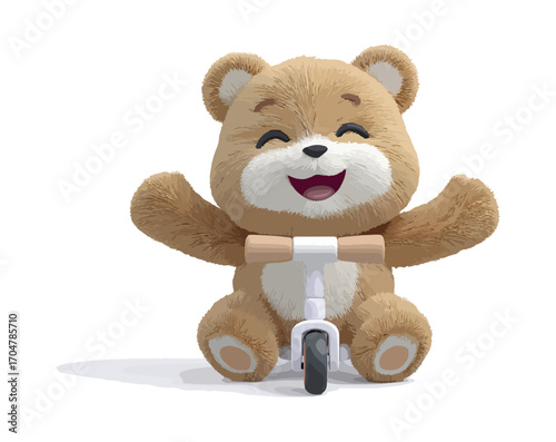Cartoon bear riding a tricycle