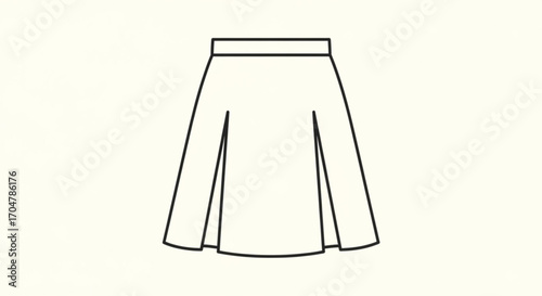 A simple skirt design, a minimalist vector illustration, perfect for fashion design