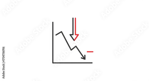 Illustration of a graph showing a downward trend, indicating financial loss or economic decline