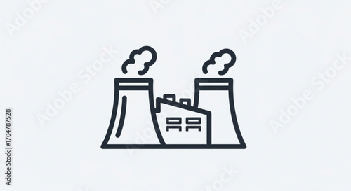 Factory icon, representing industry, manufacturing, and environmental concerns