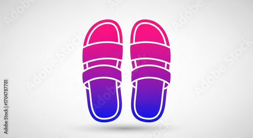 A pair of gradient sandals, perfect for summer fashion and beachwear designs and illustrations