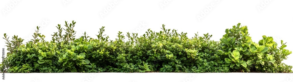 Obraz premium Lush Green Hedge Isolated on White Background