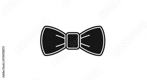 Elegant black bow tie icon, a symbol of sophistication and formal wear for special occasions