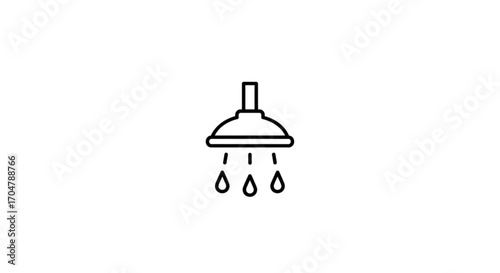 Shower head with water drops, a simple and clean illustration of hygiene and cleanliness