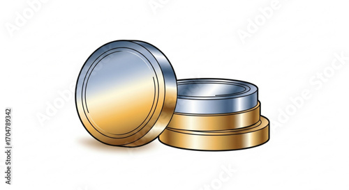 Illustration of a stack of gold and silver coins, a symbol of wealth and prosperity