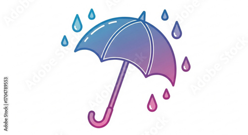 Illustration of an umbrella with raindrops, representing protection from rain and weather