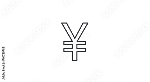 Yen currency symbol, representing the official monetary unit of japan and used in financial transactions