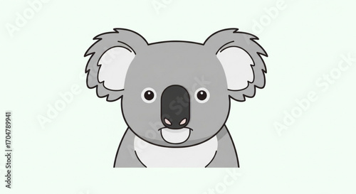 Cute koala cartoon, featuring a simple and adorable design of an australian marsupial