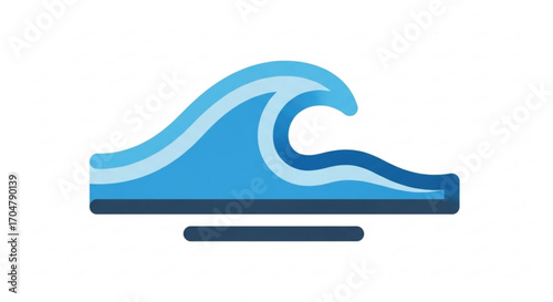 A simple blue wave icon, perfect for representing water, ocean, or a coastal theme