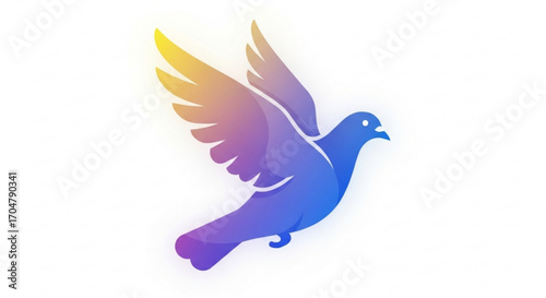 Colorful dove a vibrant and eyecatching illustration of a dove with rainbow wings