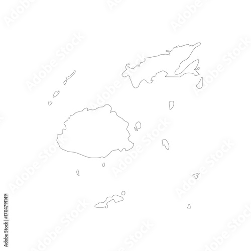 Fiji map vector outline