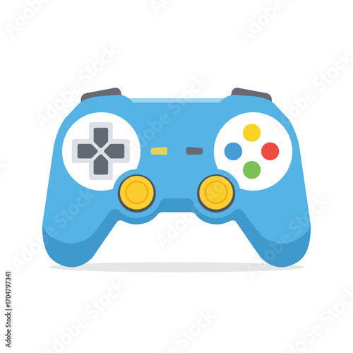 Blue video game controller for entertainment