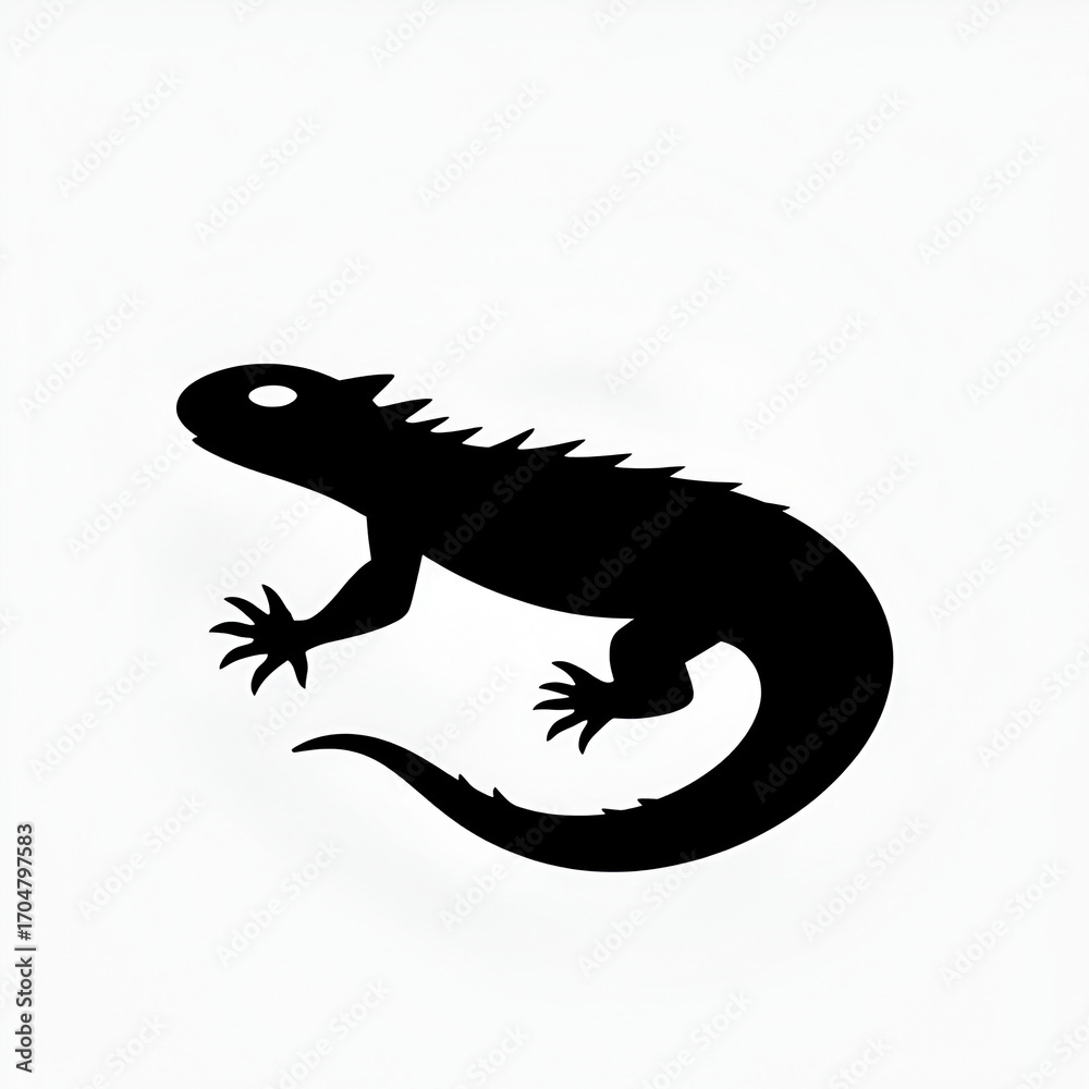 Obraz premium Hellbender Salamander icon Silhouette vector on transparent background