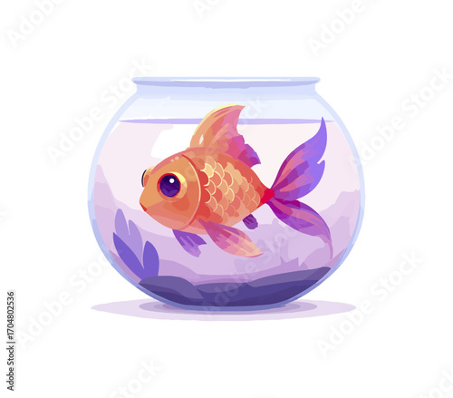 Goldfish in glass bowl