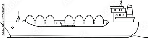 LNG Carrier Ship Liquefied Natural Gas Tanker Vessel Illustration
