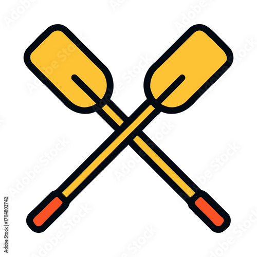 Crossed Rowing Oars, Ready for Adventure