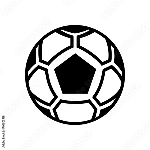 Minimalist line icon of a football (soccer) ball representing the most popular sport worldwide.