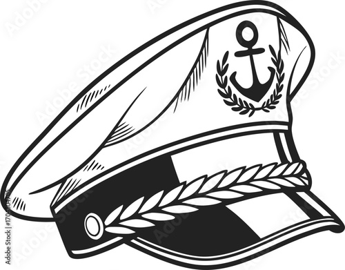 Solid Vector Icon for Sailor Hat